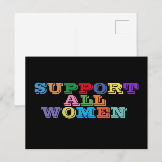 Steun alle vrouwen briefkaart (Voorkant / Achterkant)