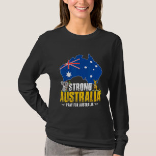 Steun Australië Sterk Red Koala Kangoeroe Retro T-shirt