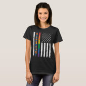 Steun Autisme Bewustzijn Regenboog Trots USA Ameri T-shirt (Voorkant volledig)