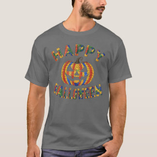 Steun Autisme Halloween Spooky Autistische Trick O T-shirt