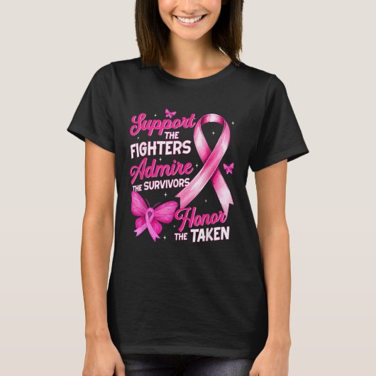 Steun Bewonder Eer Borstkanker Bewustzijn T-shirt (Voorkant)