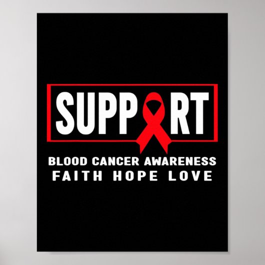Steun Bloedkanker - Red Ribbon Bloedkanker AWA Poster (Voorkant)