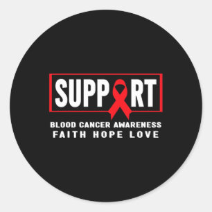 Steun Bloedkanker - Red Ribbon Bloedkanker AWA Ronde Sticker
