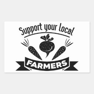 Steun Boer, Boerderij Land Kip Dame Land Rechthoekige Sticker