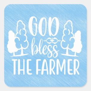 Steun Boer, Boerderij Land Kip Dame Land Vierkante Sticker
