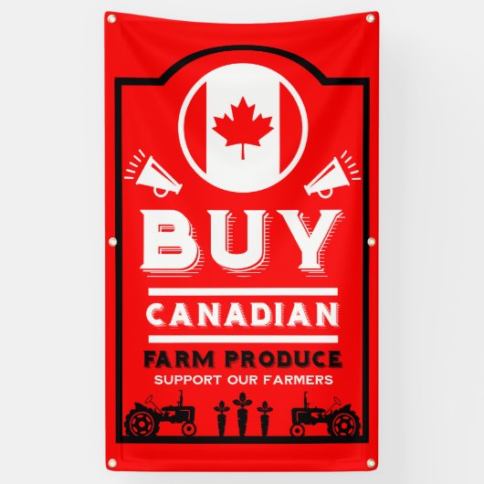 Steun Canadese Boeren Spandoek (Verticaal)