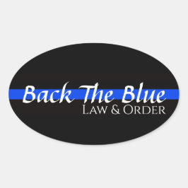 STEUN DE BLAUWE OVALE BUMPERSTICKER STICKER