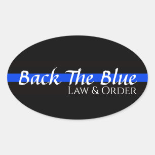 STEUN DE BLAUWE OVALE BUMPERSTICKER STICKER