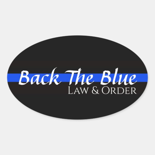 STEUN DE BLAUWE OVALE BUMPERSTICKER STICKER (Voorkant)