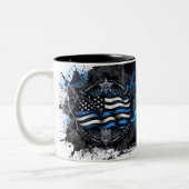 Steun de Blauwe Wetshandhaving Keramische Mok (Links)