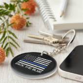 Steun de Blauwe Wetshandhaving Sleutelhanger (Voorkant Rechts)