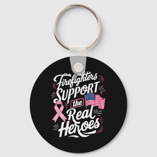 Steun de echte helden borstkanker chemo sleutelhanger (Voorkant)