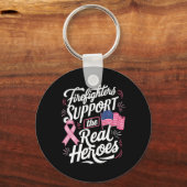 Steun de echte helden borstkanker chemo sleutelhanger (Voorkant)