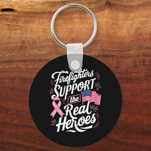 Steun de echte helden borstkanker chemo sleutelhanger (Voorkant)