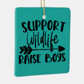 Steun de fauna, trek jongens op keramisch ornament (Rechts)