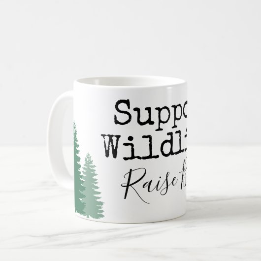 steun de fauna, trek jongens op. koffiemok (Voorkant links)