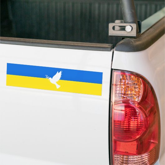 Steun de Oekraïense Bumpersticker Peace Dove (Op Truck)