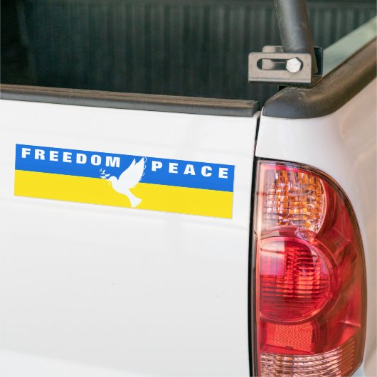 Steun de Oekraïense Bumperstickers Peace Dove Free (Op Truck)