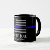 STEUN DE POLITIE BLIK KOFFIEBEEKER MOK (Voorkant rechts)