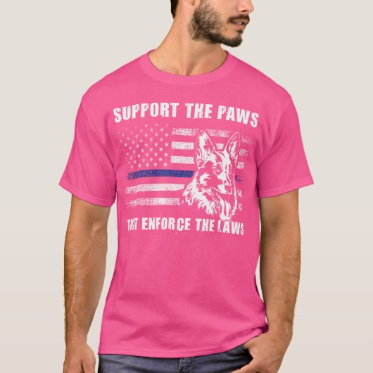Steun de poten die de wetten handhaven Blue Line K T-shirt (Voorkant)