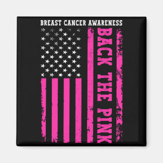 Steun De Roze Amerikaanse Vlag Borstkanker Magneet
