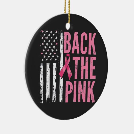 Steun de Roze Borstkanker Bewustzijnsmaand Keramisch Ornament (Rechts)