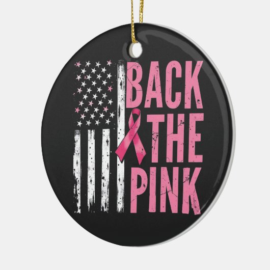 Steun de Roze Borstkanker Bewustzijnsmaand  Keramisch Ornament (Links)