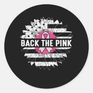 Steun de Roze Madeliefjes Bloem Borstkanker Bewust Ronde Sticker