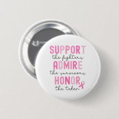 Steun De Strijders Borstkanker Roze Lint Ronde Button 5,7 Cm (Voorkant /achterkant)