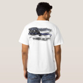 STEUN DE THIN BLAUWE LIJN MANNEN T-SHIRT (Achterkant volledig)