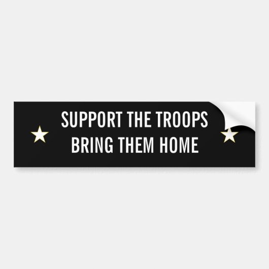 Steun de Troepen Bumpersticker (Voorkant)