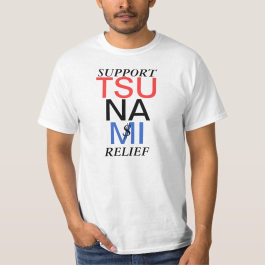 STEUN DE TSUNAMI-HULP T-SHIRT (Voorkant)