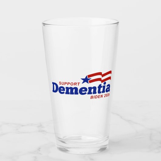 Steun Dementie Biden 2024 Glas (Voorkant)