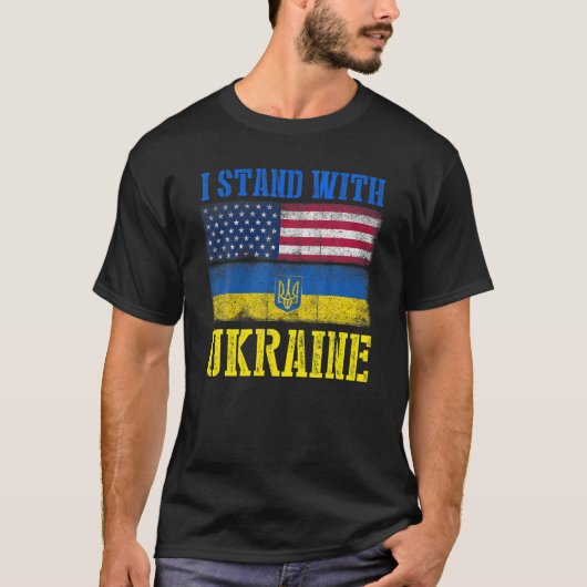 Steun die ik sta voor de Oekraïense Amerikaanse FL T-shirt (Voorkant)