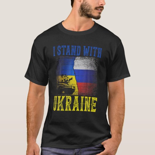 Steun die ik sta voor de Russische Oekraïense Tan  T-shirt (Voorkant)