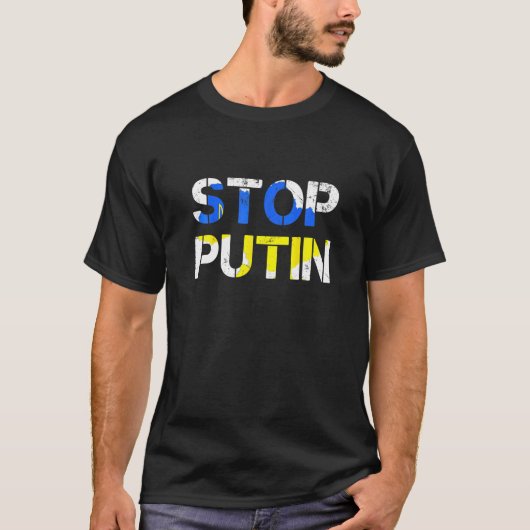 Steun die ik sta voor Oekraïne American Stop Poeti T-shirt (Voorkant)