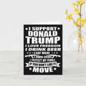 Steun Donald Trump I Love Freedom I Drink Beer Kaart (Gele Bloem)