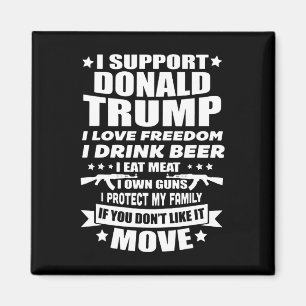 Steun Donald Trump I Love Freedom I Drink Beer Magneet
