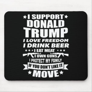 Steun Donald Trump I Love Freedom I Drink Beer Muismat