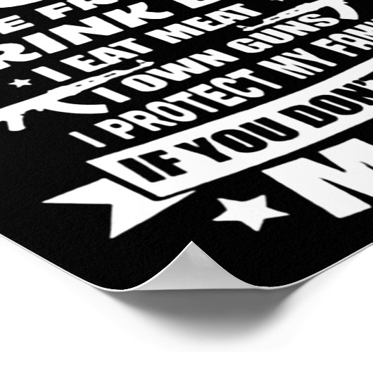 Steun Donald Trump I Love Freedom I Drink Beer Poster (Hoek)