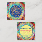 “Steun elkaar” Inspirivity Vriendelijkheid kaarten Vierkante Visitekaartje (Voorkant / Achterkant)