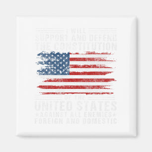 Steun en verdedig de grondwet - Us vlag 4th  Magneet
