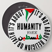 Steun en Vrije Palestijnse Vlag Ronde Button 6,0 Cm (Voorkant /achterkant)