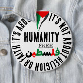 Steun en Vrije Palestijnse Vlag Ronde Button 6,0 Cm (In situ)