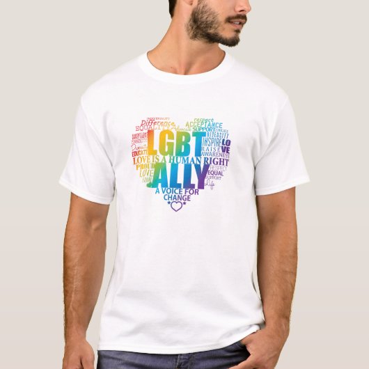 Steun en wees een bondgenoot voor de LGBT-gemeensc T-shirt (Voorkant)