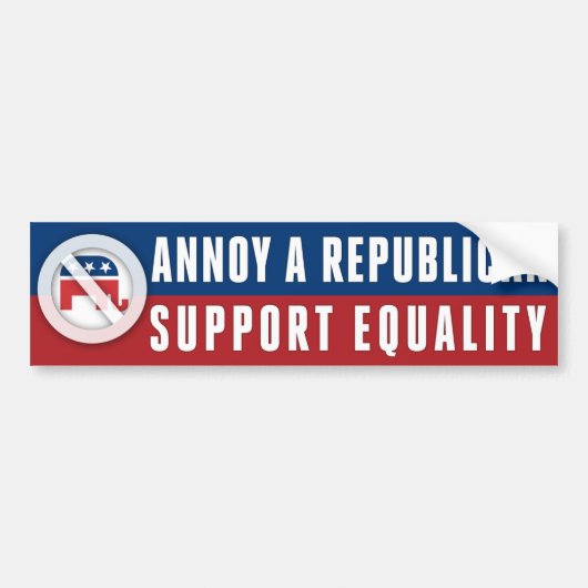 Steun Gelijkheid LGBT Annoy A Republikein Bumpersticker (Voorkant)