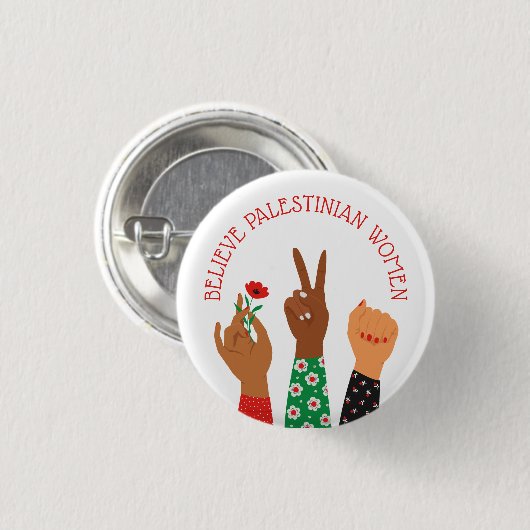 Steun "Geloof Palestijnse vrouwen" Ronde Button 3,2 Cm (Voorkant /achterkant)