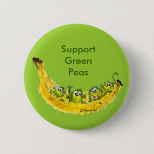 Steun groene erwten dieren aap Button pop