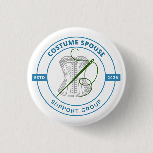 Steun Groep voor Echtgenoten van Costumiers Ronde Button 3,2 Cm