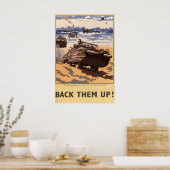 Steun hen - Wereldoorlog Twee Poster Prints (Keuken)